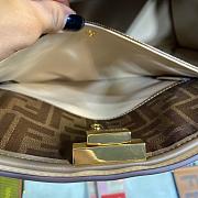 Fortok Fendi Peekaboo X-lite Bag Taupe Velvet Leather 42x12x32cm - 4