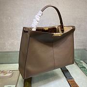 Fortok Fendi Peekaboo X-lite Bag Taupe Velvet Leather 42x12x32cm - 5