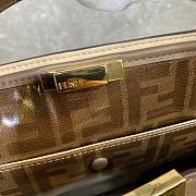 Fortok Fendi Peekaboo X-lite Bag Taupe Velvet Leather 42x12x32cm - 6