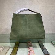 Fortok Fendi Peekaboo X-lite Bag Green Velvet Leather 42x12x32cm - 2