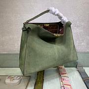 Fortok Fendi Peekaboo X-lite Bag Green Velvet Leather 42x12x32cm - 3