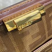 Fortok Fendi Peekaboo X-lite Bag Brown Velvet Leather 42x12x32cm - 4
