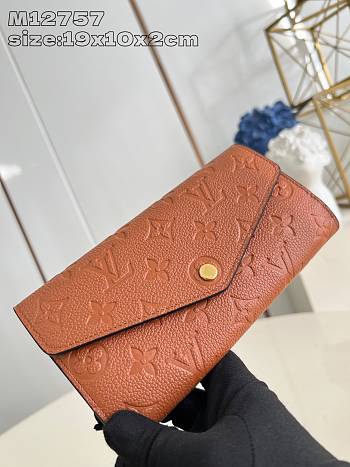 Fortok Louis Vuitton Sarah Wallet Brown M12757 19x10x2cm