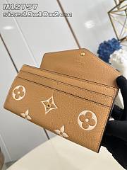 Fortok Louis Vuitton Emilie Wallet Biocolor Biege & Brown M12757 19x10x2cm - 4