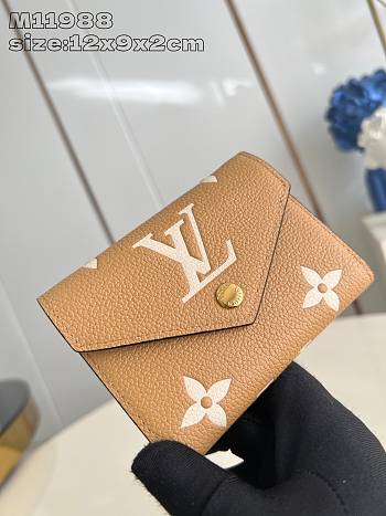 Fortok Louis Vuitton Victorine Wallet Biocolor Biege & Brown M11988 12x9x2cm