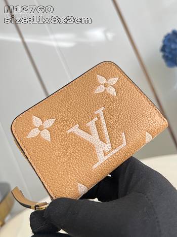 Fortok Louis Vuitton Zippy Coin Purse Biocolor Biege & Brown M12760 11x8x2cm