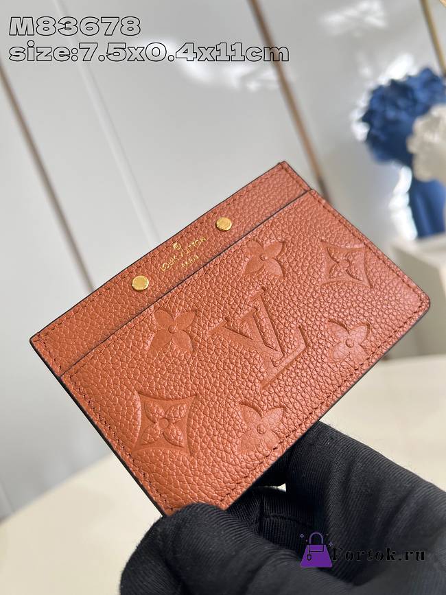 Fortok Louis Vuitton Card Wallet Brown M83678 7.5x0.4x11cm - 1