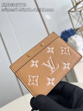 Fortok Louis Vuitton Card Wallet Biocolor Biege & Brown M83678 7.5x0.4x11cm