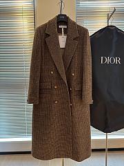 Fortok Dior Wool Plaid Coat Brown - 1