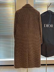 Fortok Dior Wool Plaid Coat Brown - 4