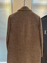 Fortok Dior Wool Plaid Coat Brown - 3