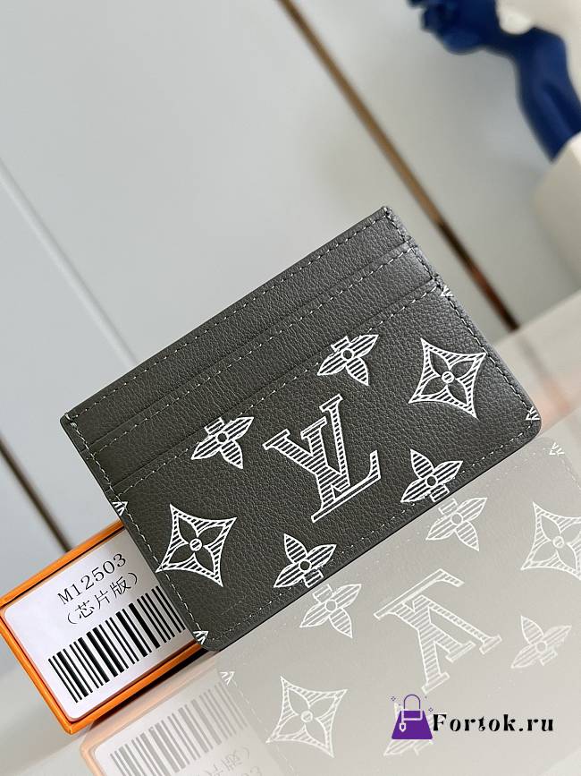 Fortok Louis Vuitton Card Wallet Olive Green M12503 11x7x1.5cm - 1