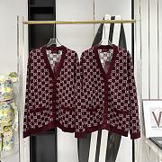 Fortok Gucci Reversible GG Wool Jacquard Cardigan Red & White - 1