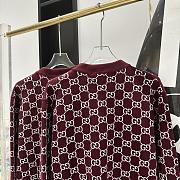 Fortok Gucci Reversible GG Wool Jacquard Cardigan Red & White - 2