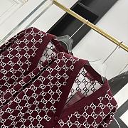 Fortok Gucci Reversible GG Wool Jacquard Cardigan Red & White - 4