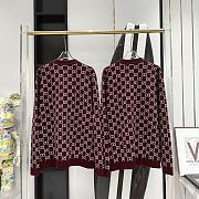 Fortok Gucci Reversible GG Wool Jacquard Cardigan Red & White - 5