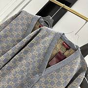 Fortok Gucci Reversible GG Wool Jacquard Cardigan Grey & Biege  - 3