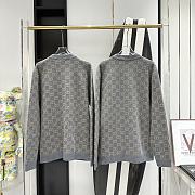 Fortok Gucci Reversible GG Wool Jacquard Cardigan Grey & Biege  - 2