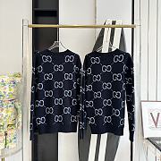 Fortok Gucci 2024 Double G Jacquard Round Neck Sweater Black  - 1