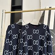 Fortok Gucci 2024 Double G Jacquard Round Neck Sweater Black  - 5