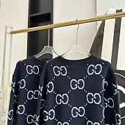 Fortok Gucci 2024 Double G Jacquard Round Neck Sweater Black  - 3