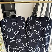 Fortok Gucci 2024 Double G Jacquard Round Neck Sweater Black  - 2