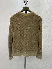 Fortok Gucci 2024 Jacquard Rhinestone Knitted Cardigan - 5