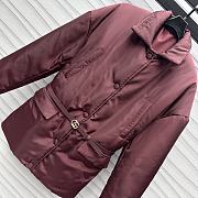 Fortok Gucci Lapel Belt Padded Gabardine Jacket Burgundy - 3