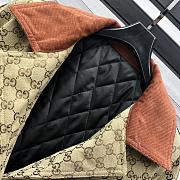 Fortok Gucci Embroidered GG Canvas Coat Beige & Dark Brown  - 3
