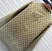 Fortok Gucci Embroidered GG Canvas Coat Beige & Dark Brown  - 4