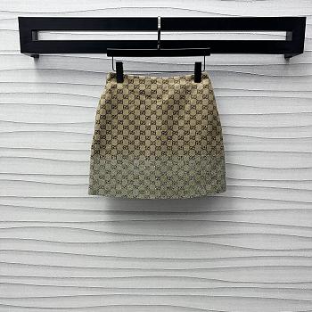 Fortok Gucci Embroidered GG Canvas Skirt 