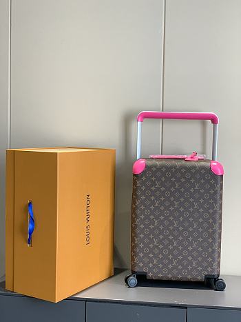 Fortok Louis Vuitton Horizon Four-wheeled Trolley Case Brown & Pink 38x55x21cm