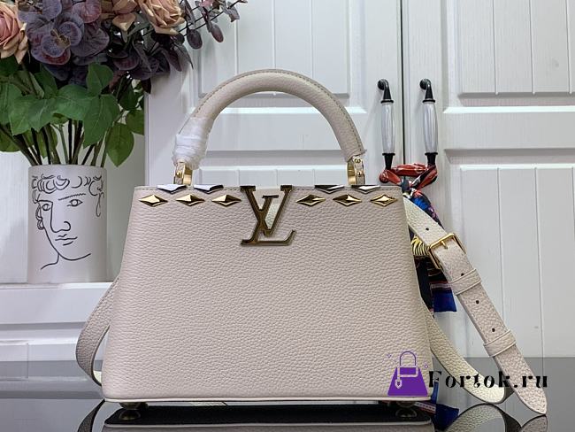 Fortok Louis Vuitton Capucines BB Bag Cream Taurillon Leather M11964 27x17.3x9cm - 1