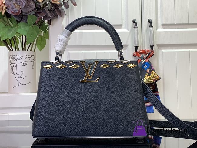 Fortok Louis Vuitton Capucines BB Bag Black Taurillon Leather M11964 27x17.3x9cm - 1