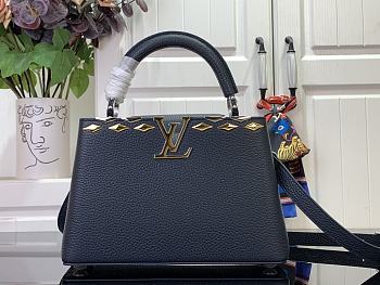 Fortok Louis Vuitton Capucines BB Bag Black Taurillon Leather M11964 27x17.3x9cm