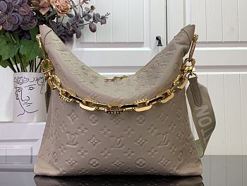 Fortok Louis Vuitton Coussin Hobo MM Bag Beige M12071 33x10x38cm 