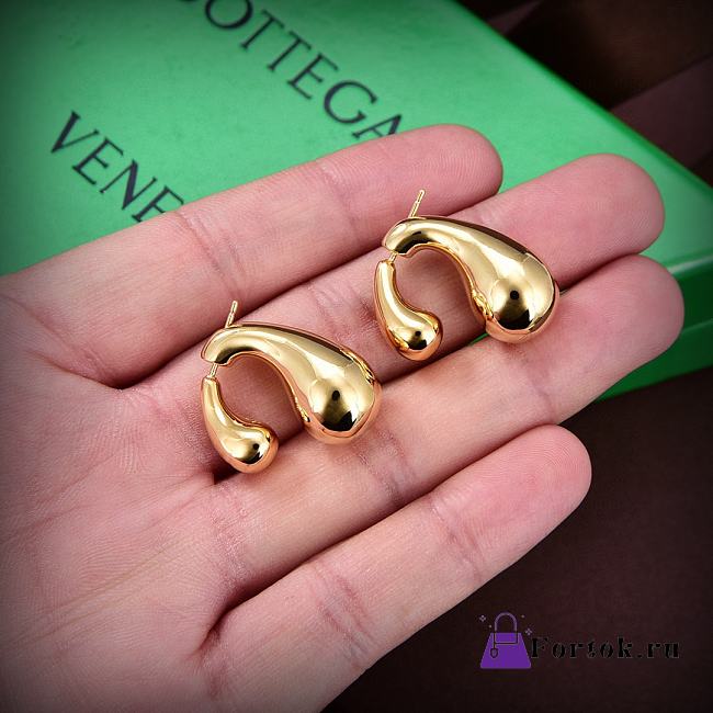 Fortok Bottega Veneta Double Sided Water Drop Earrings Gold / Silver - 1