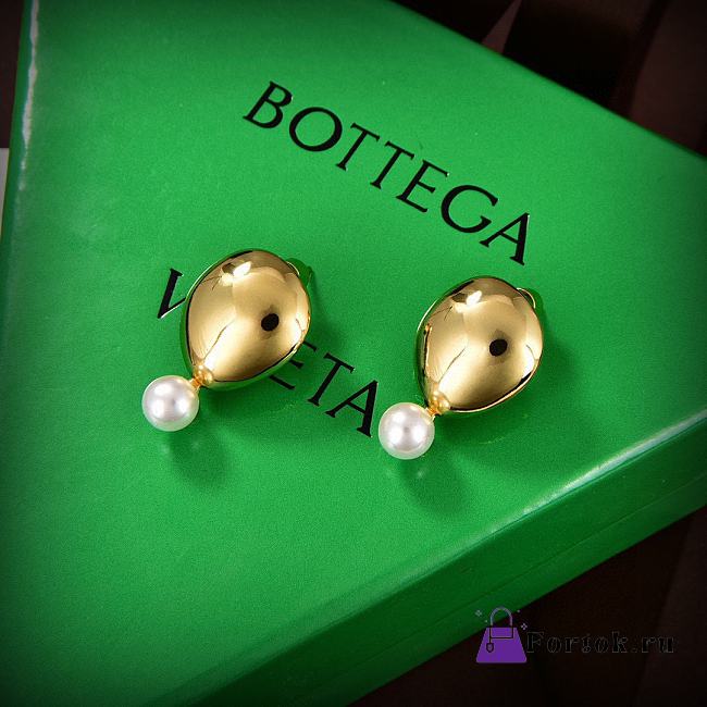 Fortok Bottega Veneta Pearl Gold Earrings  - 1