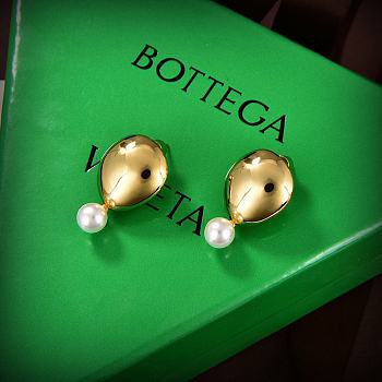 Fortok Bottega Veneta Pearl Gold Earrings 