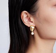Fortok Bottega Veneta Pearl Gold Earrings  - 6