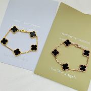 Fortok Van Cleef & Arpels Black Four-leaf Clover Bracelet in Gold/Rose Gold - 1