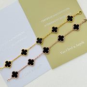 Fortok Van Cleef & Arpels Black Four-leaf Clover Bracelet in Gold/Rose Gold - 3