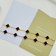 Fortok Van Cleef & Arpels Black Four-leaf Clover Bracelet in Gold/Rose Gold - 4