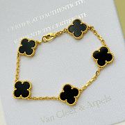 Fortok Van Cleef & Arpels Black Four-leaf Clover Bracelet in Gold/Rose Gold - 6