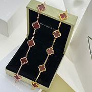 Fortok Van Cleef & Arpels Red Four-leaf Clover Bracelet in Gold/Rose Gold - 6