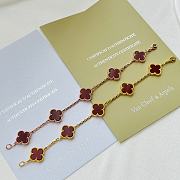 Fortok Van Cleef & Arpels Red Four-leaf Clover Bracelet in Gold/Rose Gold - 4