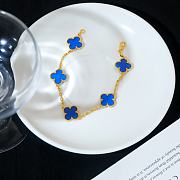 Fortok Van Cleef & Arpels Blue Four-leaf Clover Bracelet in Gold - 5