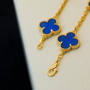 Fortok Van Cleef & Arpels Blue Four-leaf Clover Bracelet in Gold - 4