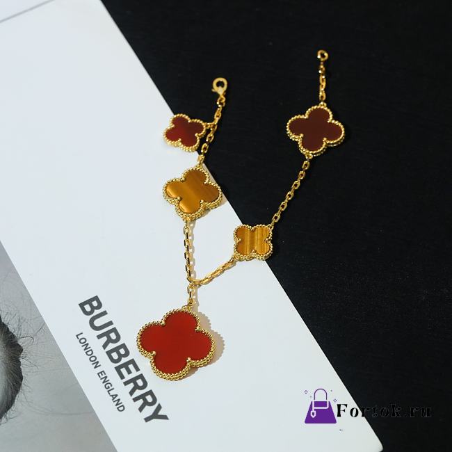 Fortok Van Cleef & Arpels Magic Alhambra Bracelet In Gold & Red - 1