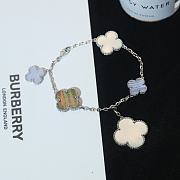 Fortok Van Cleef & Arpels White, Blue, Black Magic Alhambra Bracelet In Silver - 1